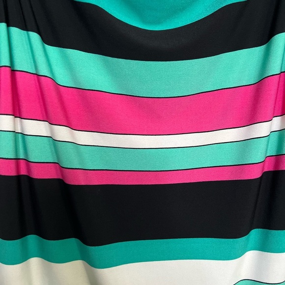 NWOT - Nine West Women's Plus Draped Cowl Neck Stripe Top - Size Medium - Picture 2 of 6